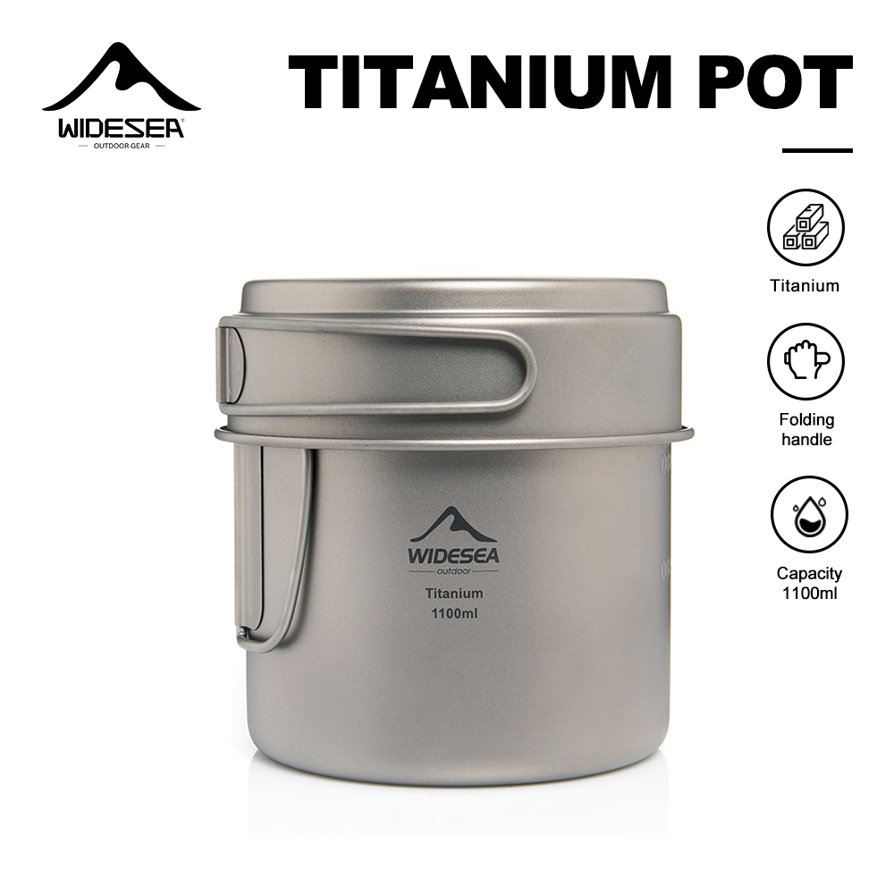 Foldable Backpack Small - Widesea Ultralight Titanium Campingpot 1100ml Opvouwbaar